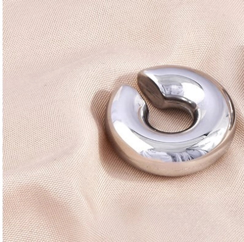 1 Piece Minimalist Solid Color Plating Stainless Steel Gold Plated Ear Cuffs