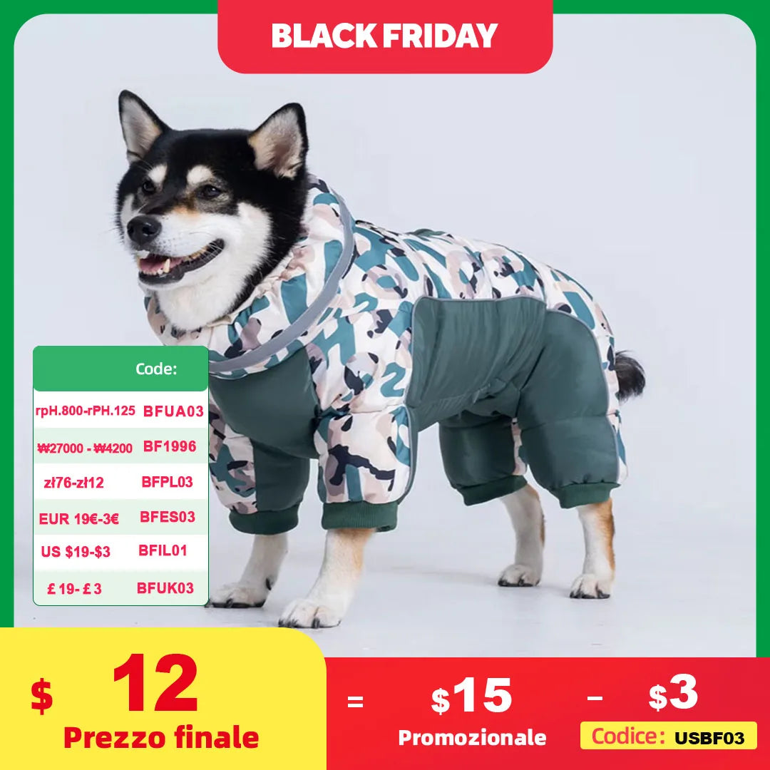 Pet Dog Clothes Winter Overall Padding Clothing For Small Medium Down-like Waterproof Puppy jackets Parkas halloween costume