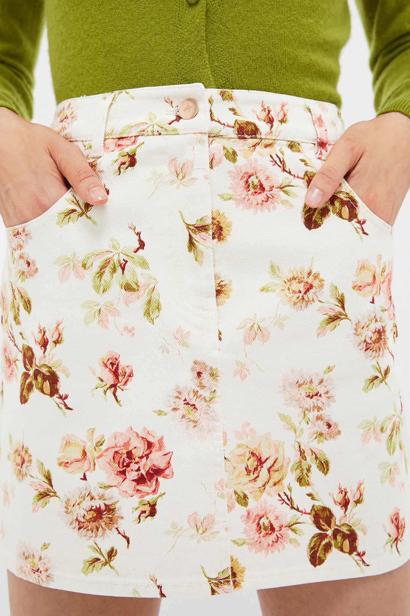 Romantic Floral Denim Pippa Mini Skirt