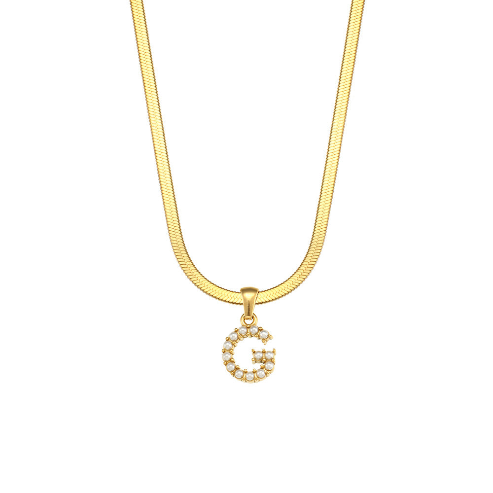 Fashion Letter Number Text Stainless Steel 18K Gold Plated Necklaces