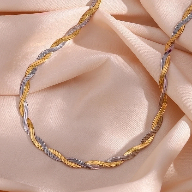 Minimalist Solid Color 304 Stainless Steel 18K Gold Plated Plating Necklace