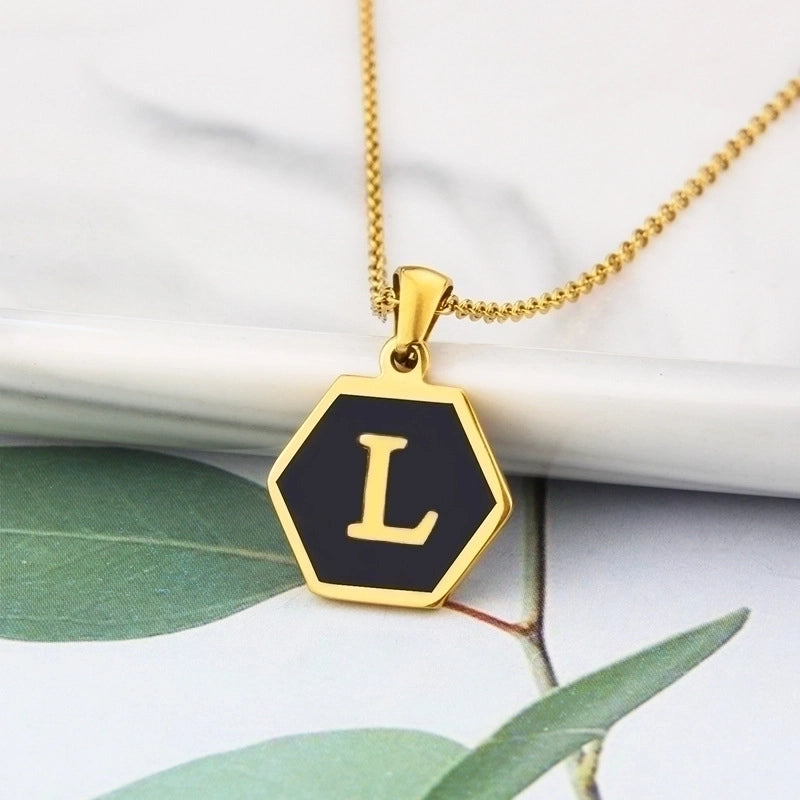 Titanium Steel Minimalist Plating Letter Necklace