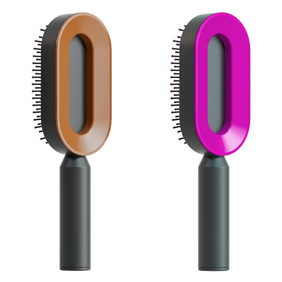 Self-cleaning hairbrush for women. One-button cleaning airbag to prevent hair loss