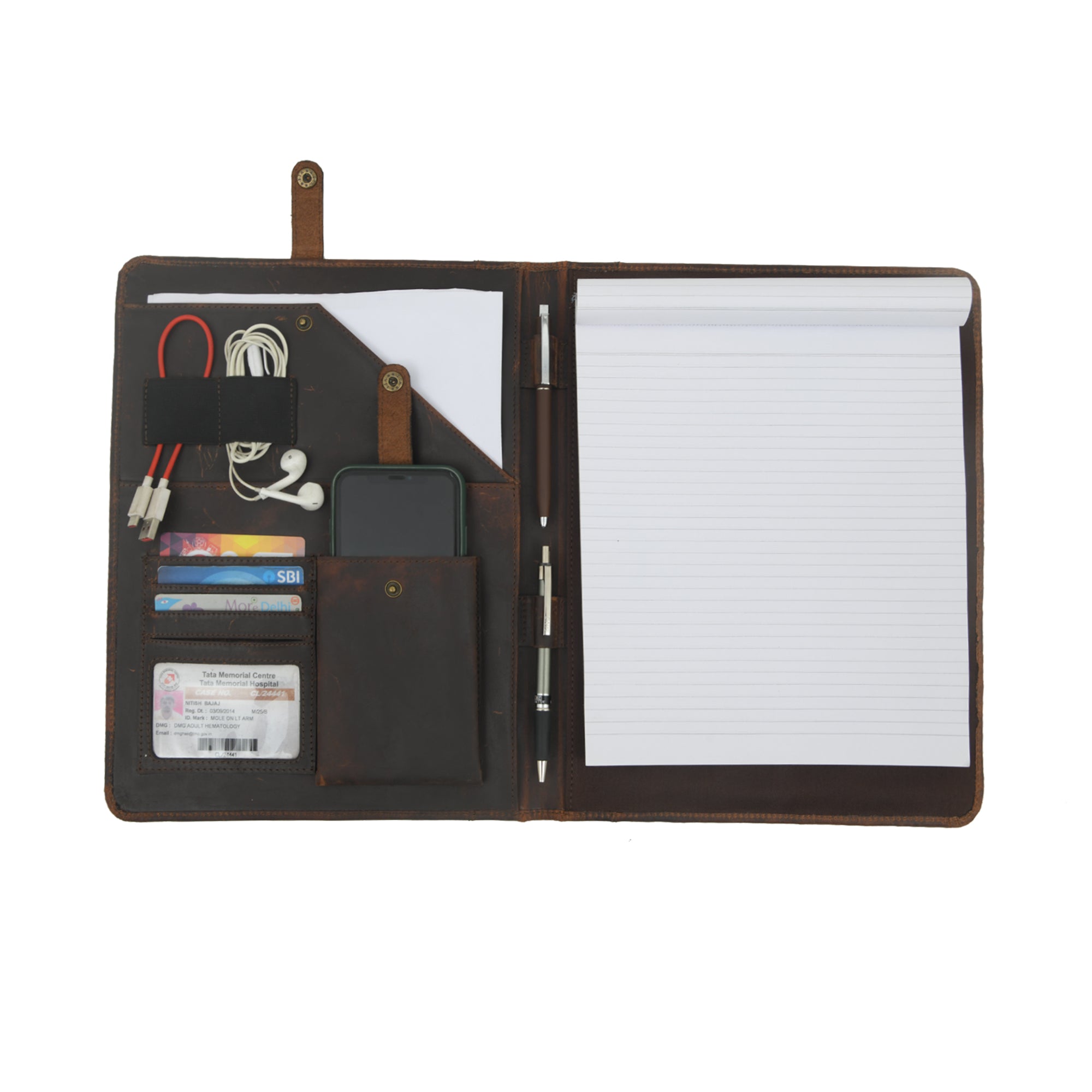 The Multitasker- Leather Portfolio