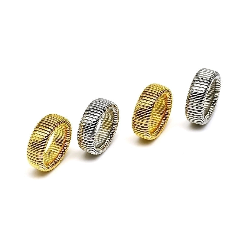 Minimalist Solid Color Titanium Steel 18K Gold Plated Plating Rings