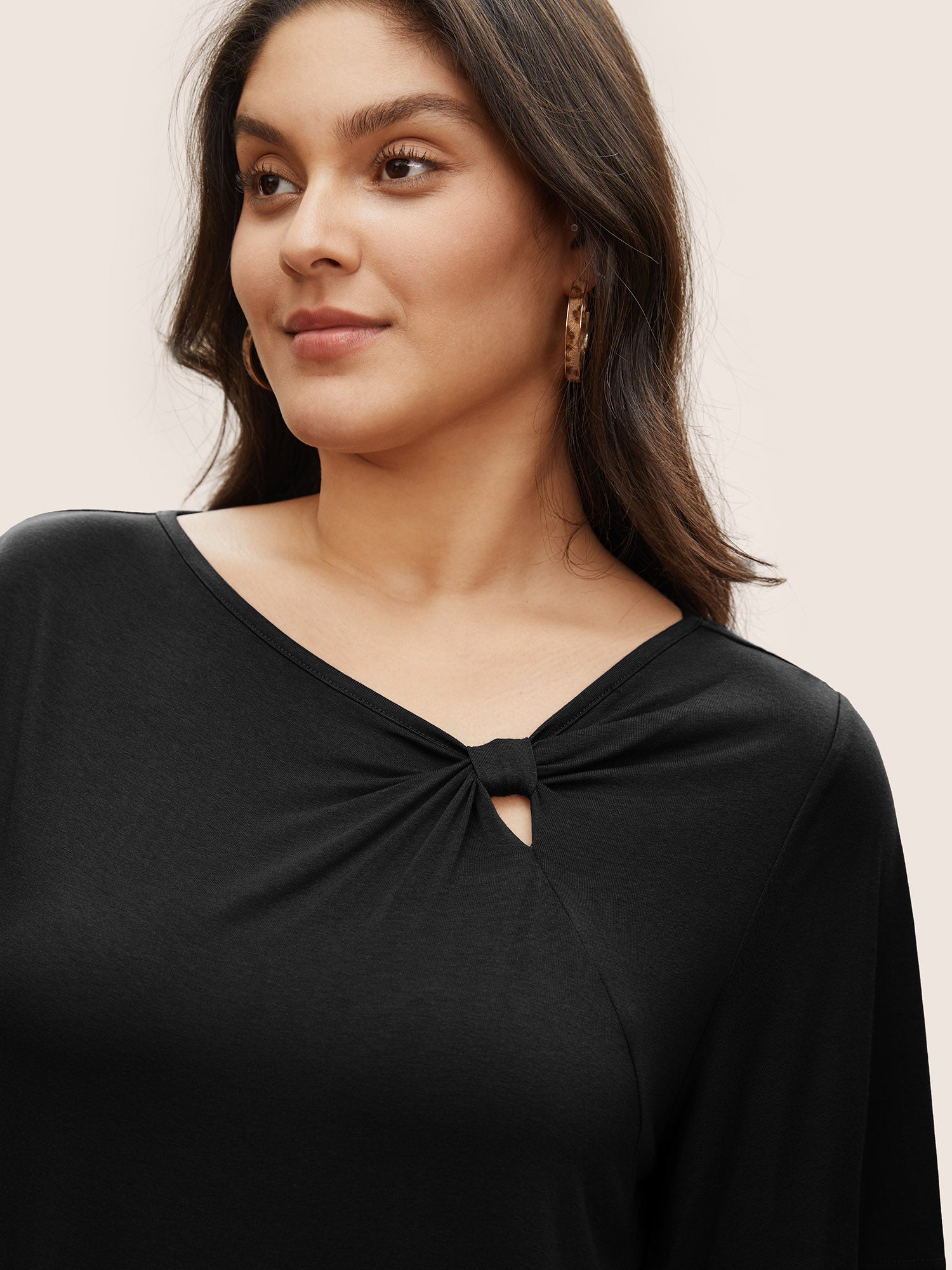 Supersoft Essentials Twist Front Asymmetrical Neck T-shirt