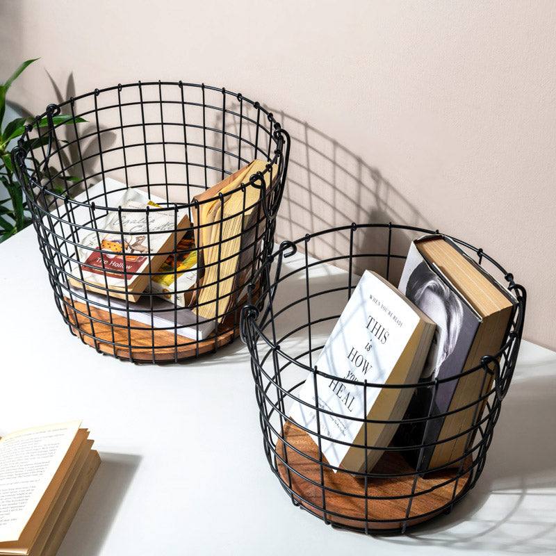 Metal Storage Baskets. Set of 2 - Black