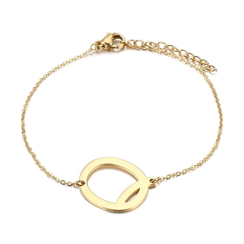 Fashion Letter Titanium Steel 18K Gold Plated Bracelets In Bulk