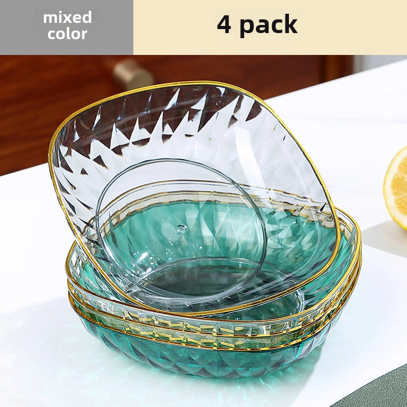Light Luxury Transparent High-grade Bone Spitting Dish Household Dining Table Bone Dish Food Grade Snack Dish Fruit Dish Candy Nut Dish