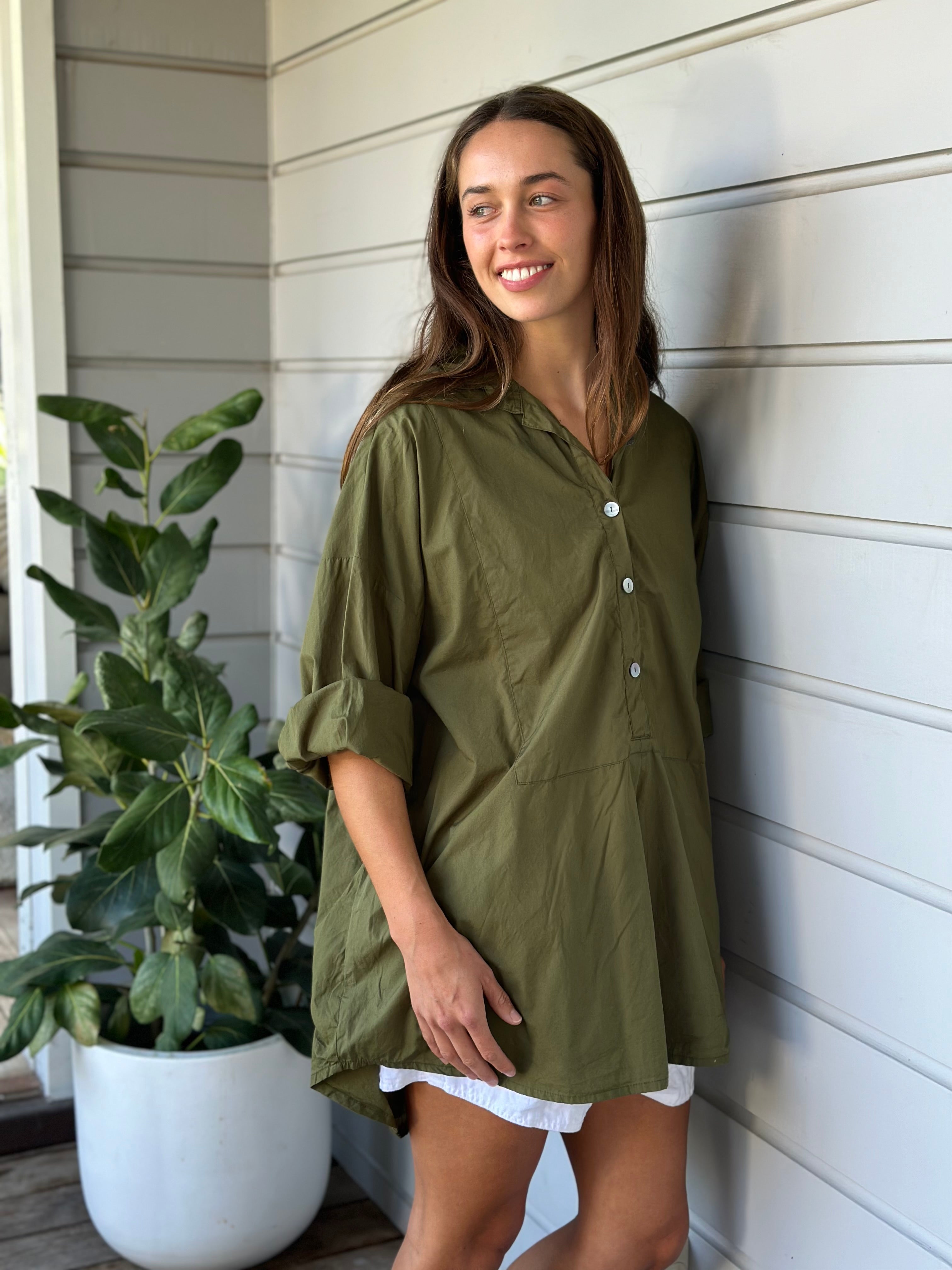 megan shirt - army cotton