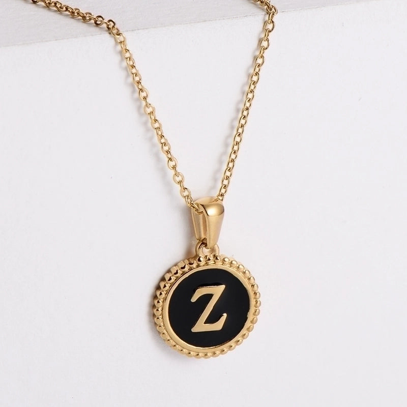 Fashion Letter 304 Stainless Steel No Inlaid 18K Gold Plated Plating Stainless Steel Necklaces