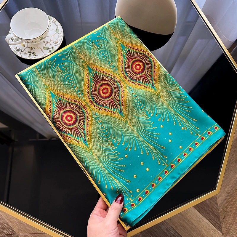 Women's Casual Elegant Minimalist Geometric Satin Silk Scarf