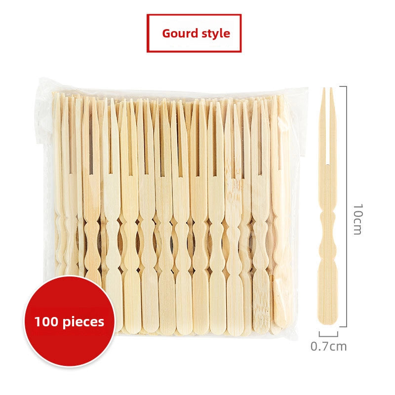 Bamboo Fruit Fork Disposable Children Heart-shaped Bamboo Fork KTV Bar Club Home Snack Fork Manufacturers