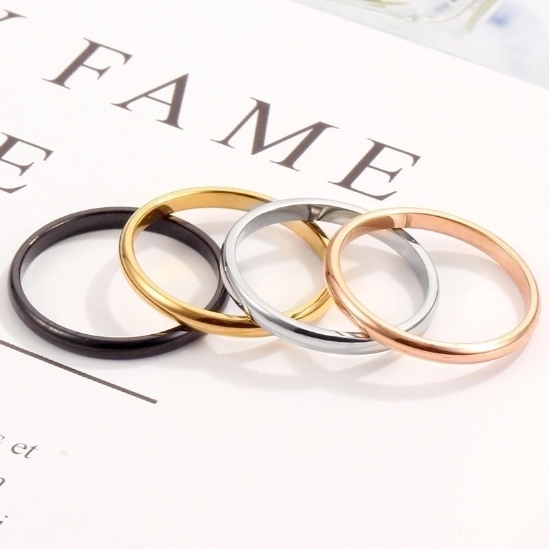 Minimalist Solid Color Titanium Steel Rings 1 Piece
