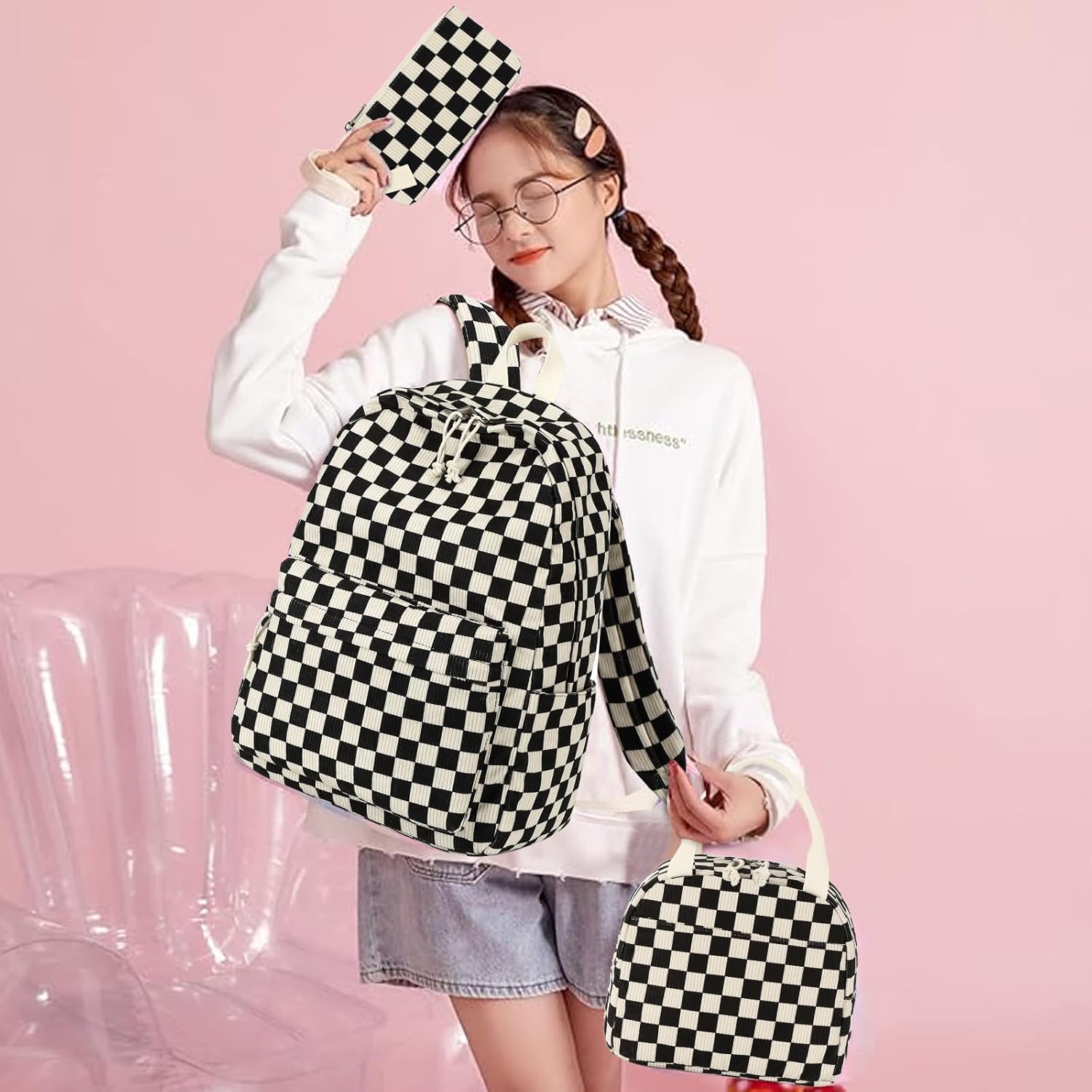 Bluboon School Backpack Teens Girls Boys Kids School Book Bags with Lunch Box Pencil Bag