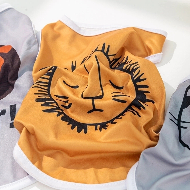 Casual Polyester Cartoon Letter Lion Pet Clothing