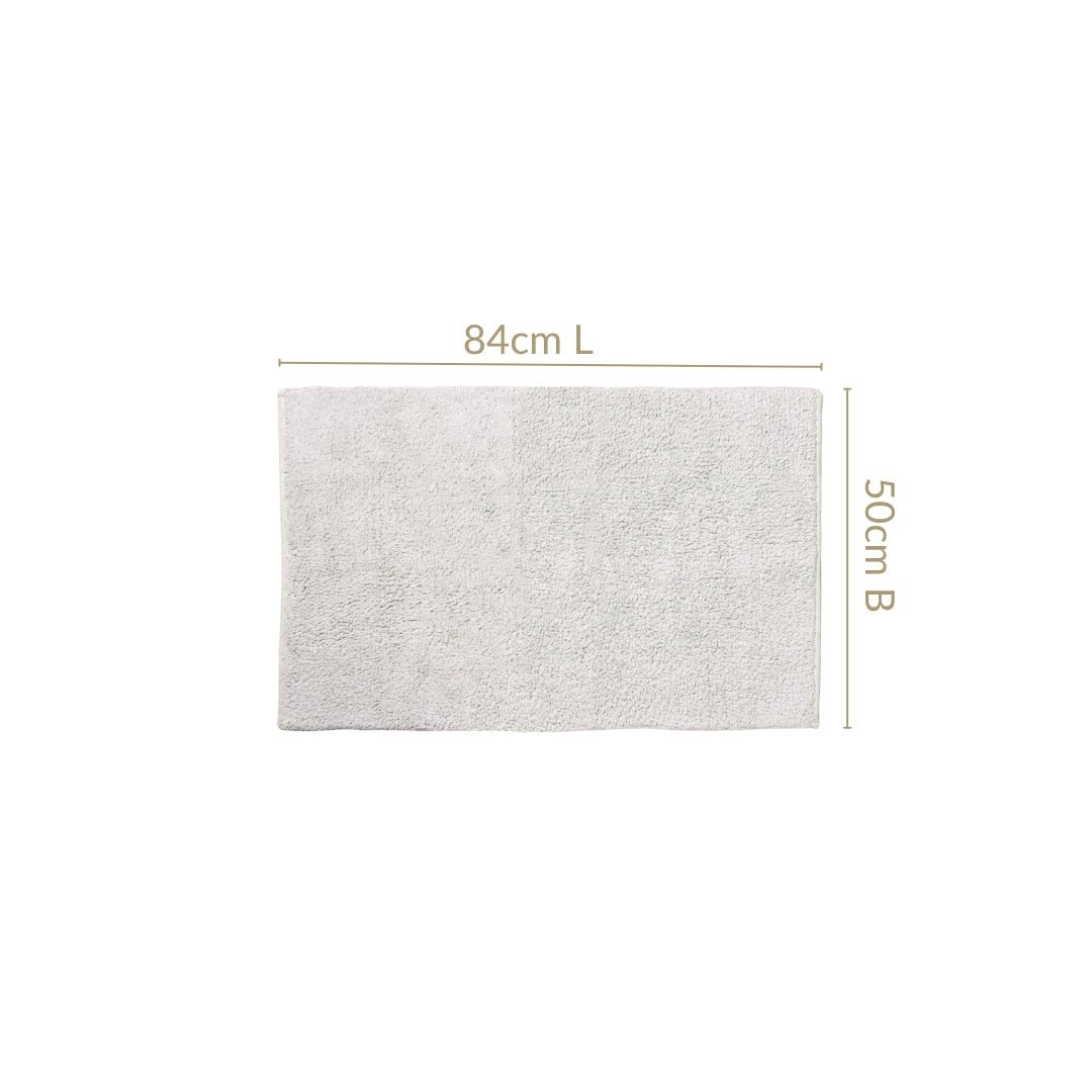 Tufted Cotton Reversible Floor Mat Light Grey 84x50cm