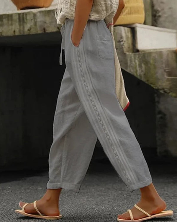 Casual Cotton Pocket Pants