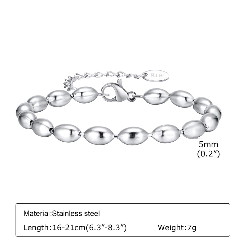 Minimalist Solid Color Stainless Steel Gold Plated Bracelets In Bulk