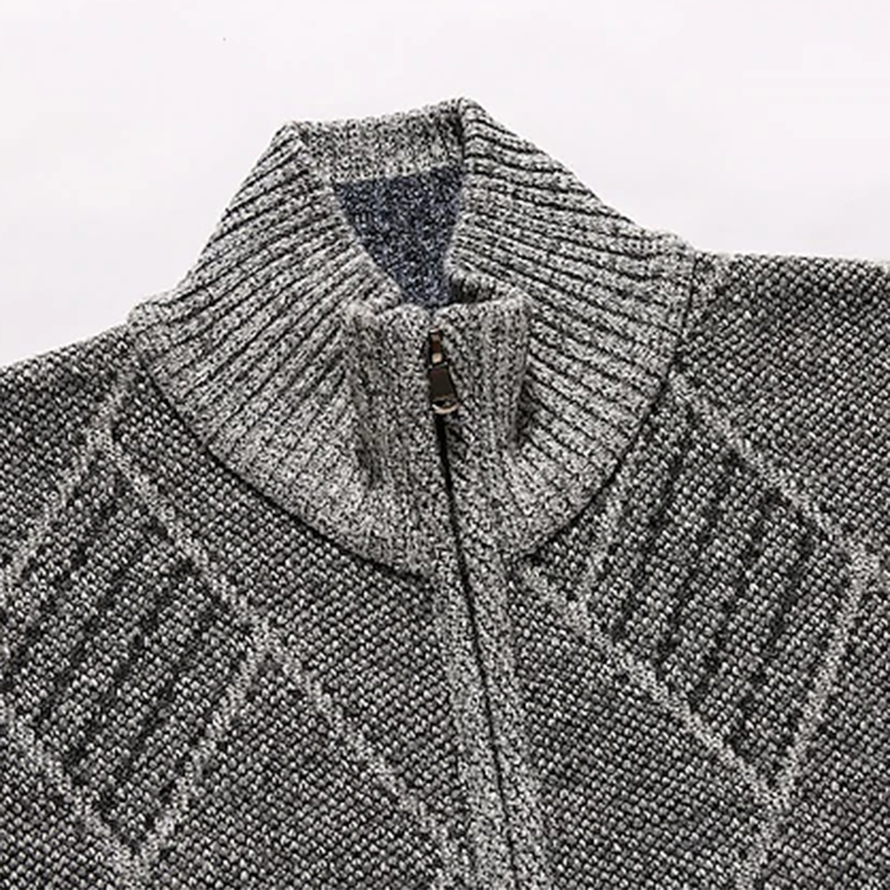 Men's Vintage Knitted Pattern Cardigan Sweater