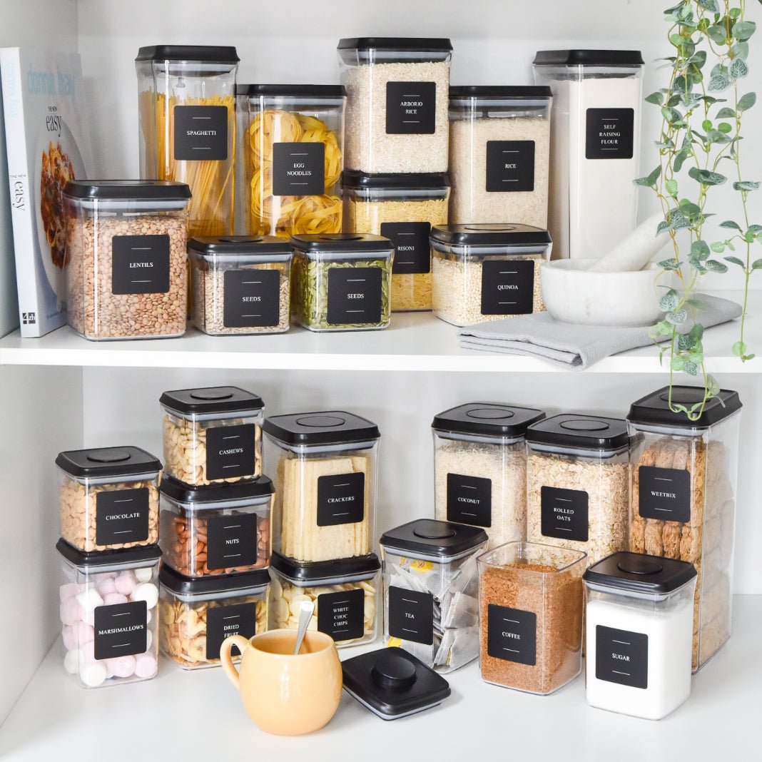 Push Top Pantry Container 900ml - Black Lid