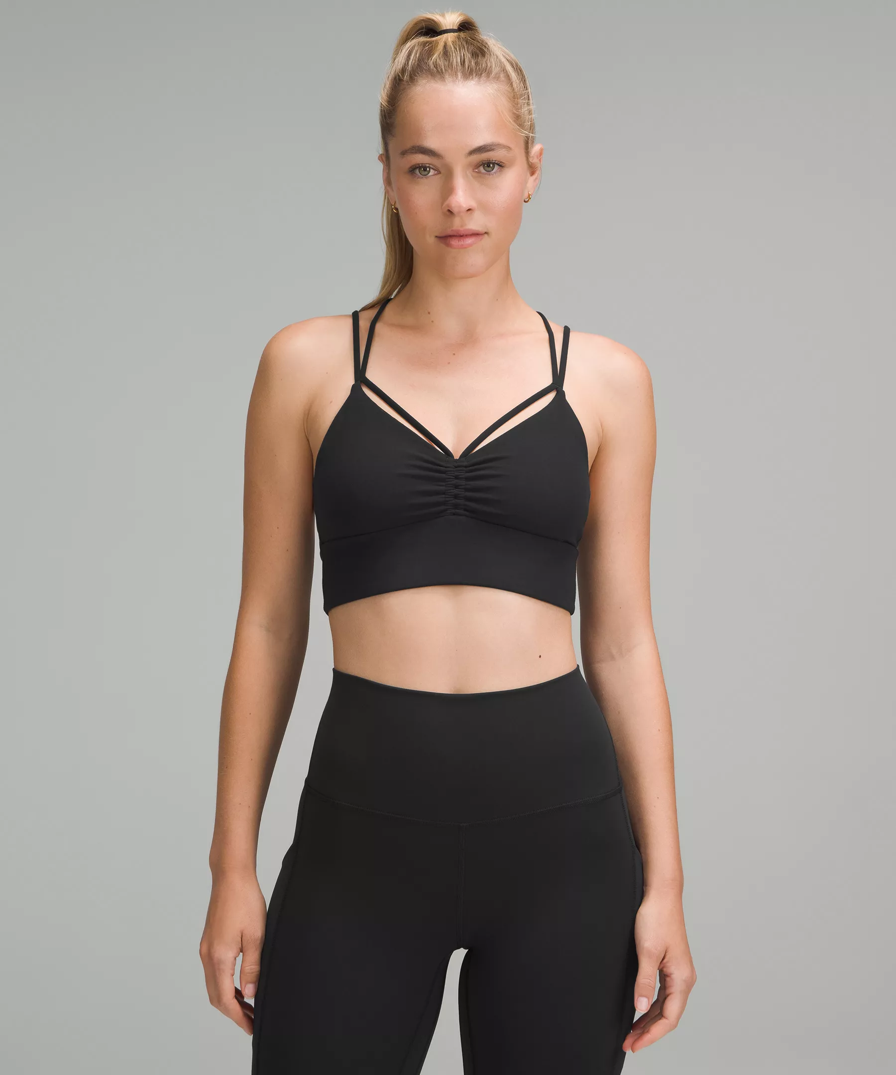 Nulu Strappy V-Neck Yoga Bra Light Support, A/B Cup