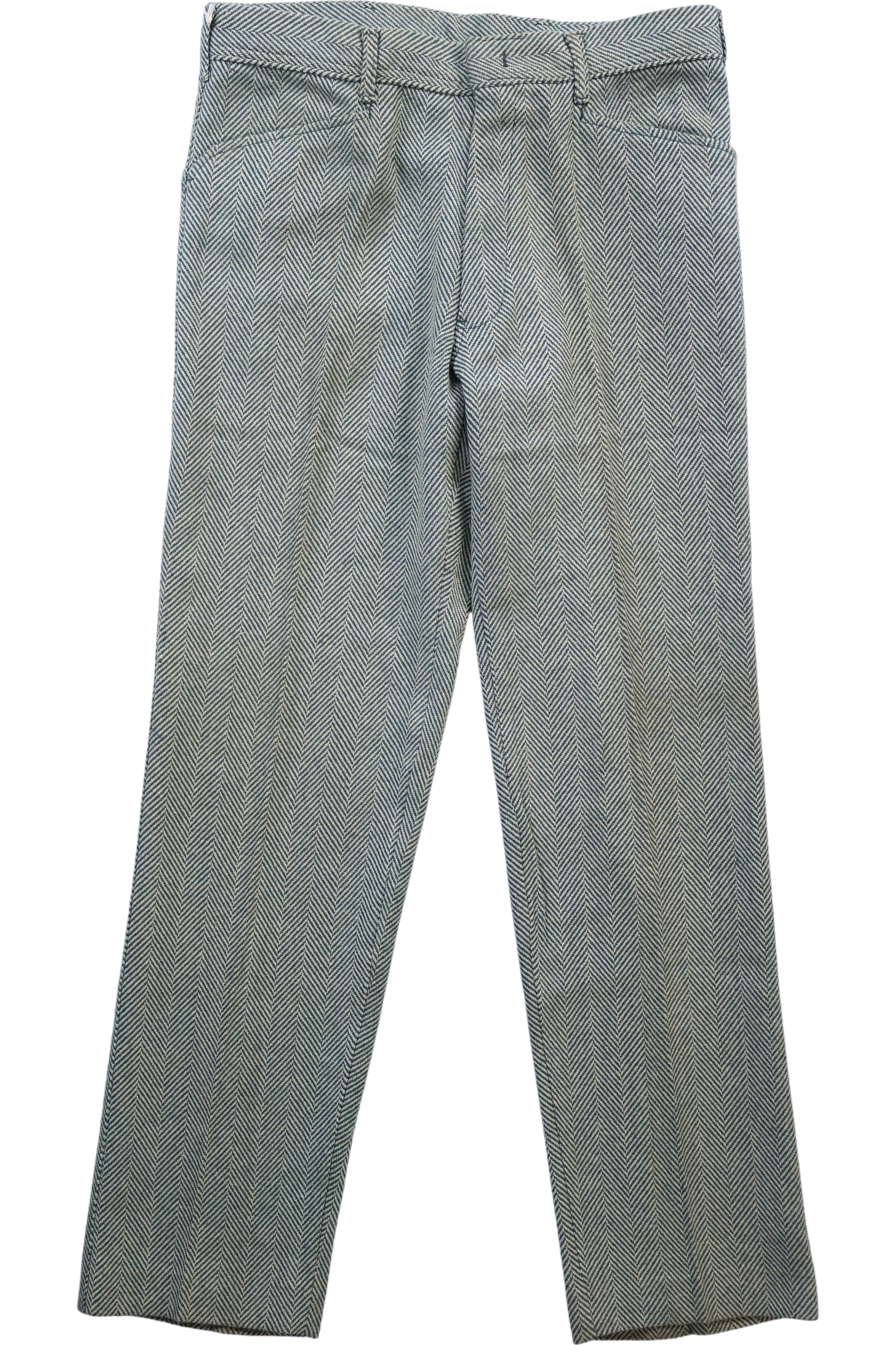 70s Zig-Zag Wool Straight Leg Trousers