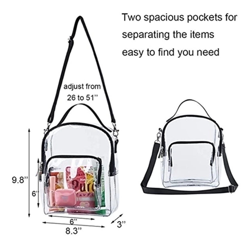 Women's Pvc Solid Color Streetwear Transparent Square Zipper Crossbody Bag