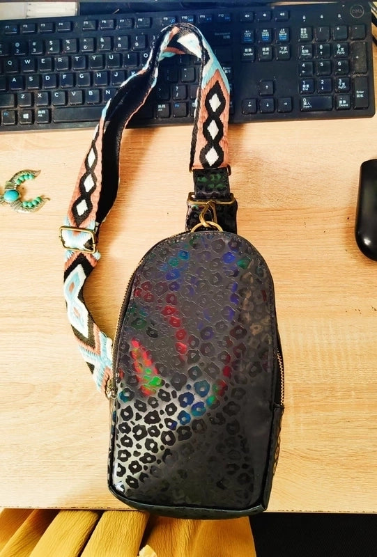 Women's Fashion Color Block Plaid Pu Leather Waist Bags