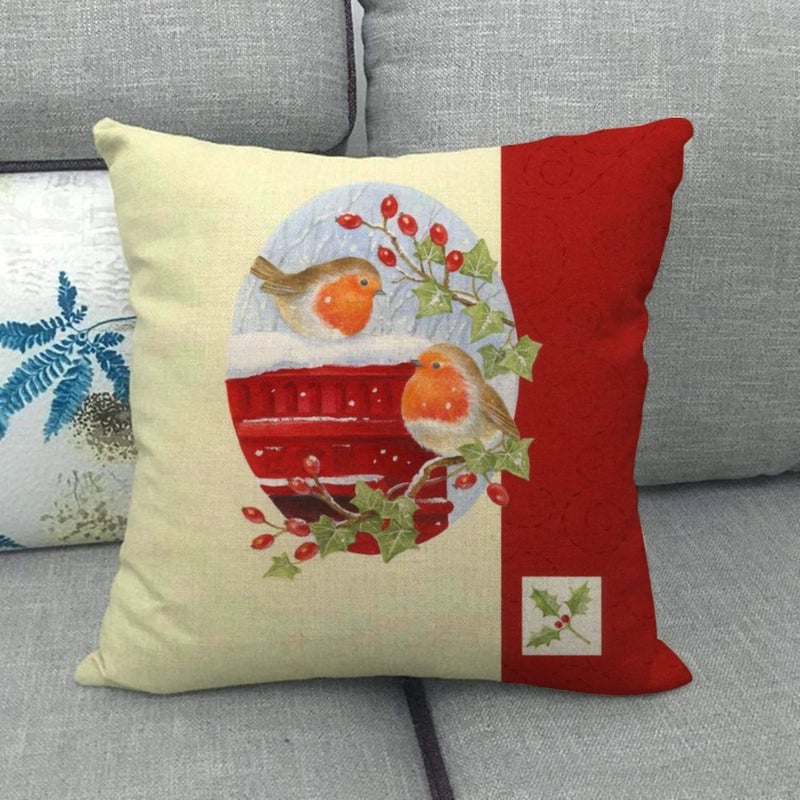 Christmas Casual Cartoon Linen Pillow Cases Couch & Sofa Decor