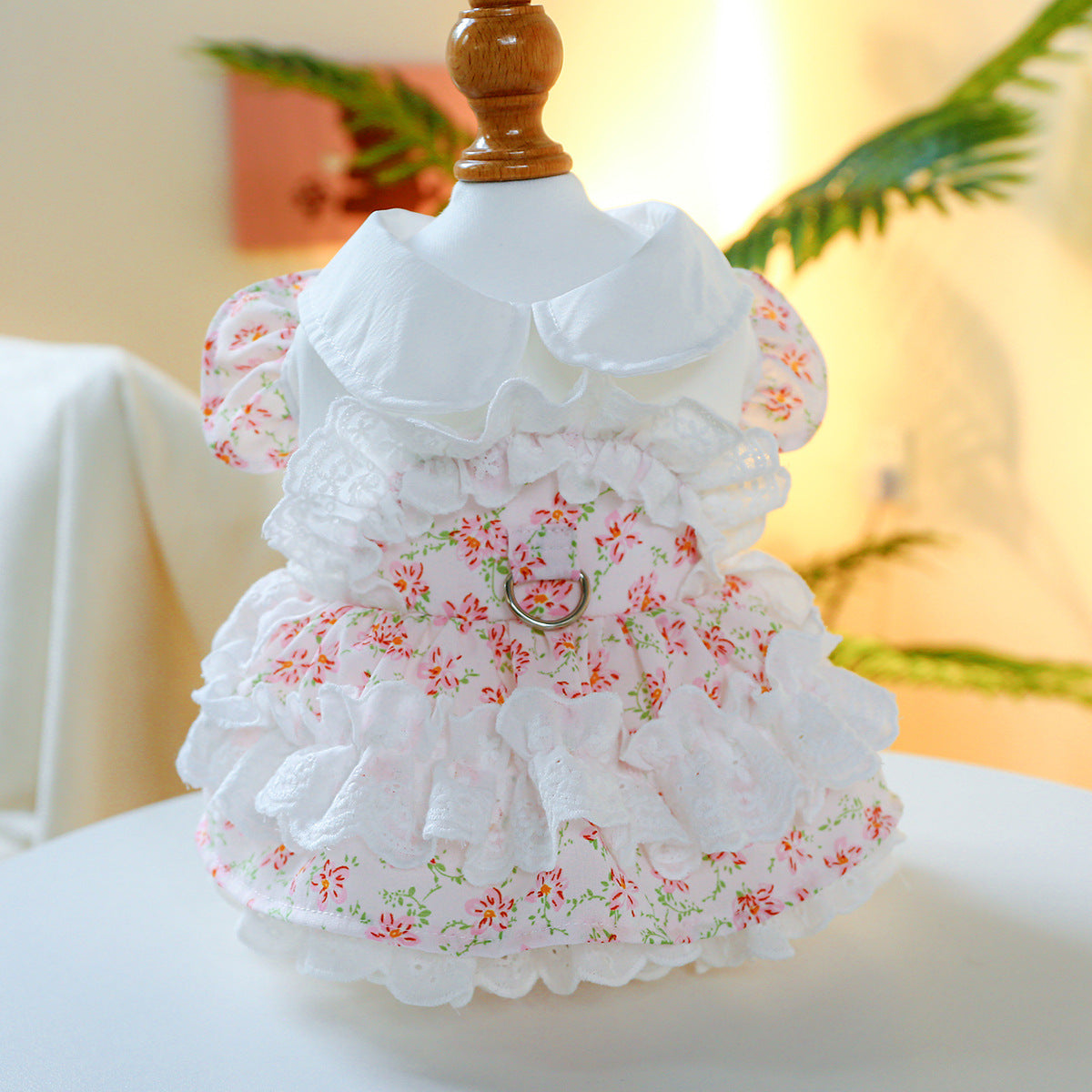 Flower Lace Decor Dog Cat Dress Harness