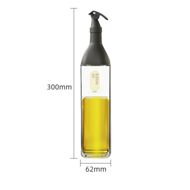 Waltz Square Glass Seasoning Bottle With Classification Label Oil Bottle 77 Automatic Tilt Non-oil Glass Oil Pot