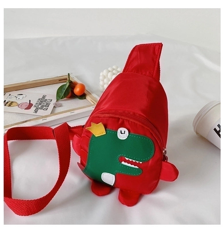 Women's Mini Nylon Cartoon Dinosaur Fashion Zipper Crossbody Bag