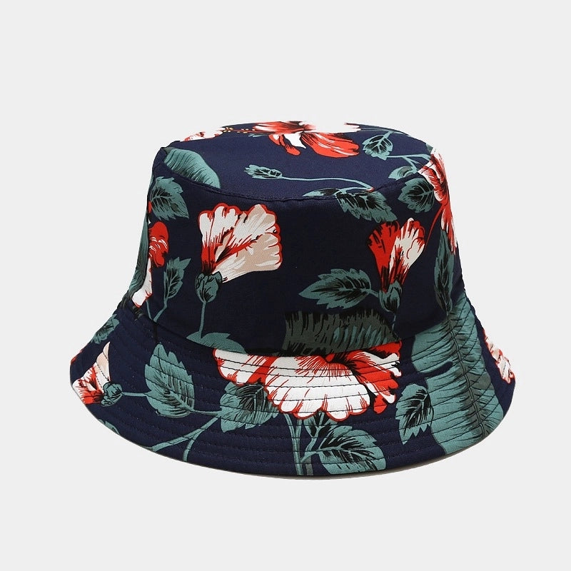 Women's Minimalist Flower Printing Flat Eaves Bucket Hat