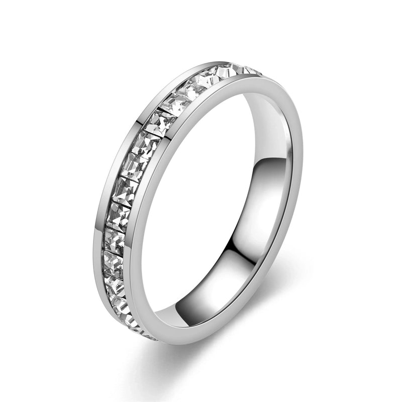 1 Piece Minimalist Circle Stainless Steel Rhinestones Rings