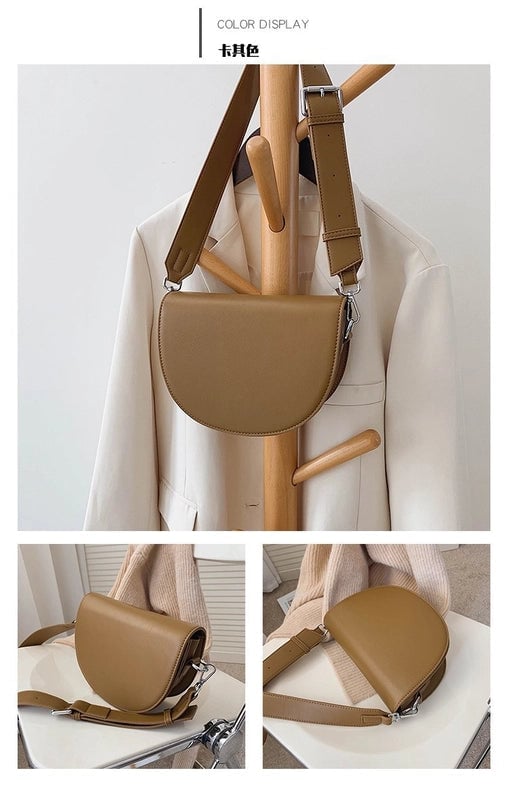 Bag Women's Bag Simple Texture Trendy Spring And Summer Internet Trendy High-end Shoulder Crossbody Bag Saddle Bag