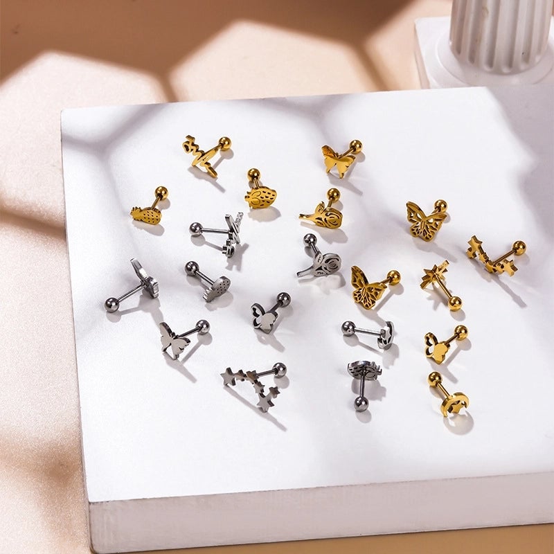 1 Piece Ear Cartilage Rings & Studs Fashion Butterfly 316L Stainless Steel  Plating