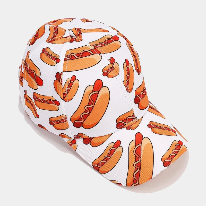 Women's Minimalist Classic Style Color Block Printing Curved Eaves Baseball Cap