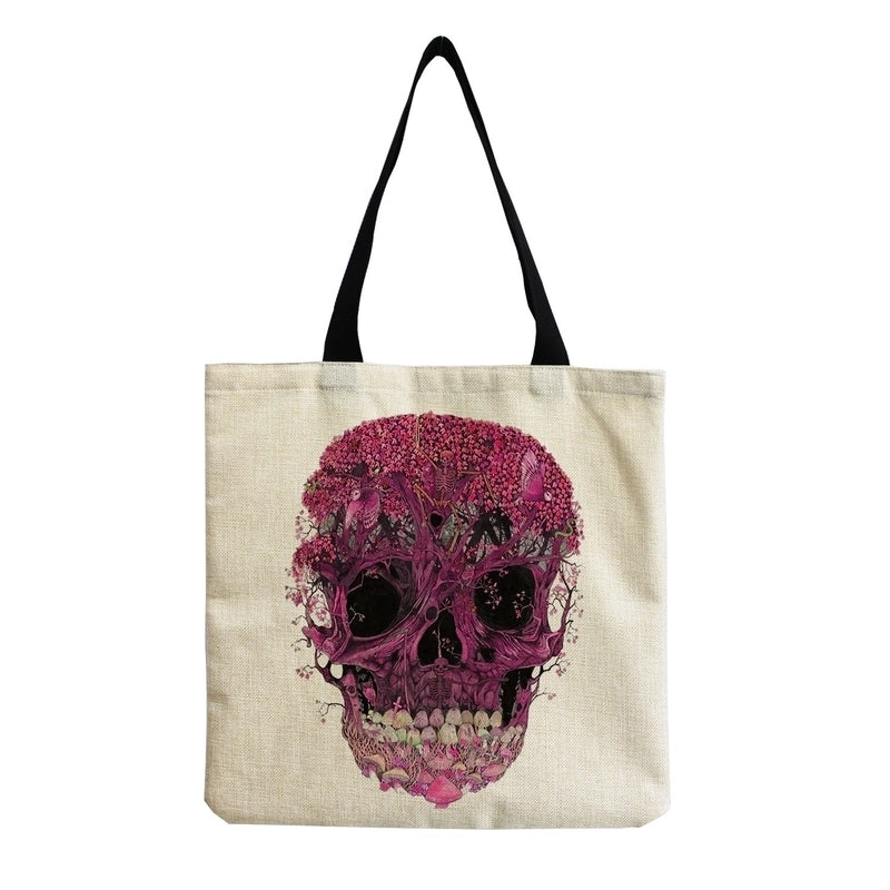 Unisex Casual Punk Skull Shopping Bags