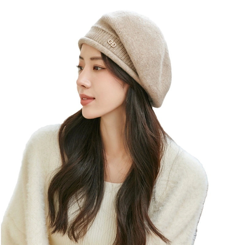 Women's Basic Lady Solid Color Eaveless Beret Hat