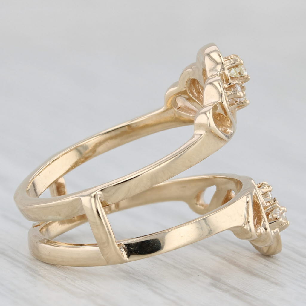 0.20ctw Diamond Ring Guard Jacket 14k Yellow Gold Size 6.5 Bridal