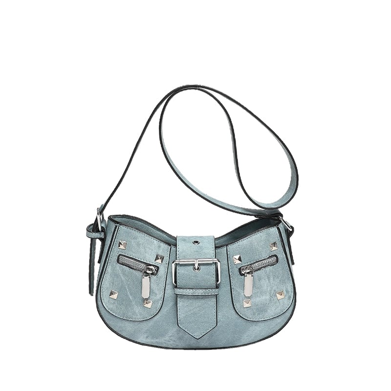 Women's Pu Leather Solid Color Streetwear Pillow Shape Zipper Shoulder Bag Underarm Bag