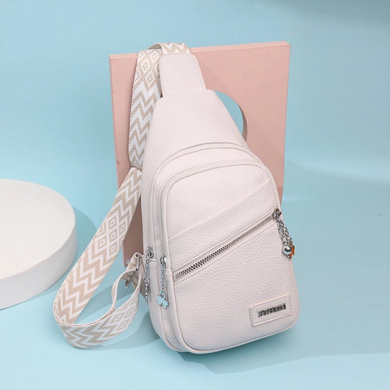 Women's Pu Leather Solid Color Elegant Bucket Zipper Fanny Pack