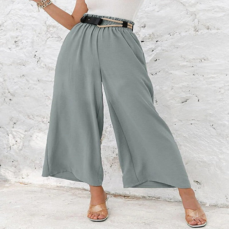 Summer High Waisted Wide Linen Pants For Women