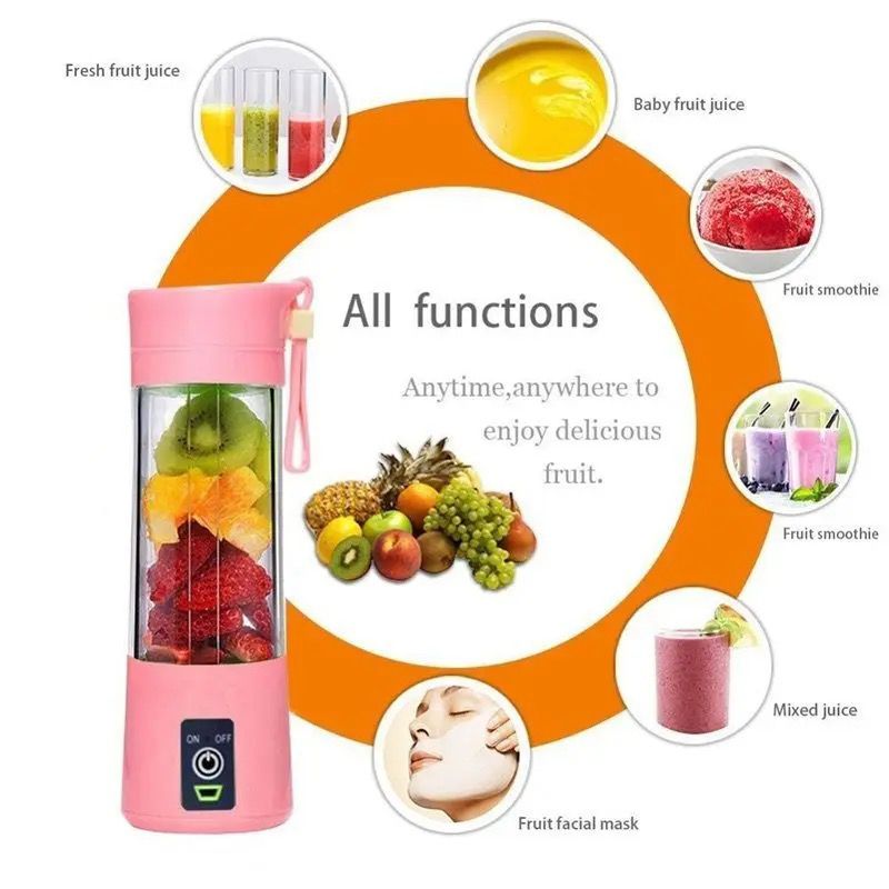 USB Rechargeable 380 ml Juicer Blender 6 Blades