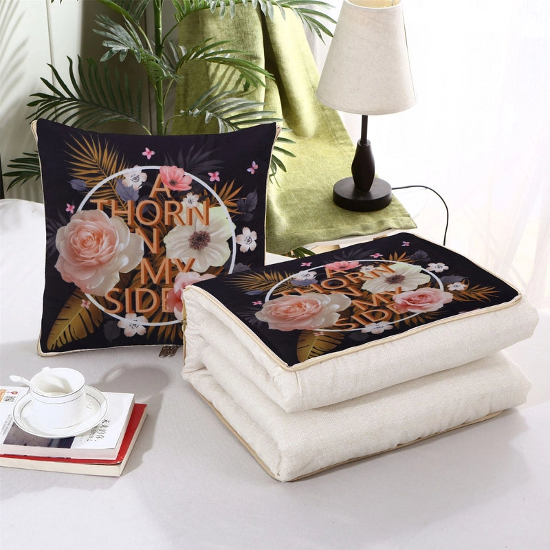 Pillow Quilt Dual-use Two-in-one Four-season Universal Car Thin Cushion Sleeping Blanket Activity Gift Printing
