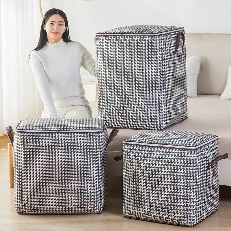 Minimalist Houndstooth Daisy Nonwoven Storage Bag