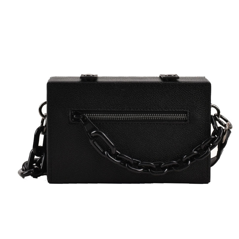 Women's Medium Pu Leather Solid Color Streetwear Lock Clasp Box Bag