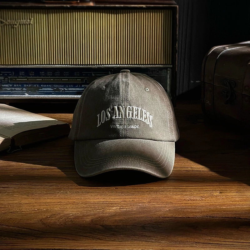 Unisex Retro Letter Embroidery Curved Eaves Baseball Cap