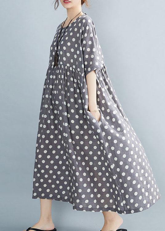 Grey Dot Patchwork Summer Party Dresses